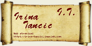 Irina Tančić vizit kartica